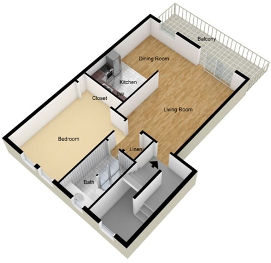 Floor Plan - Large One Bedroom Full Upgrade