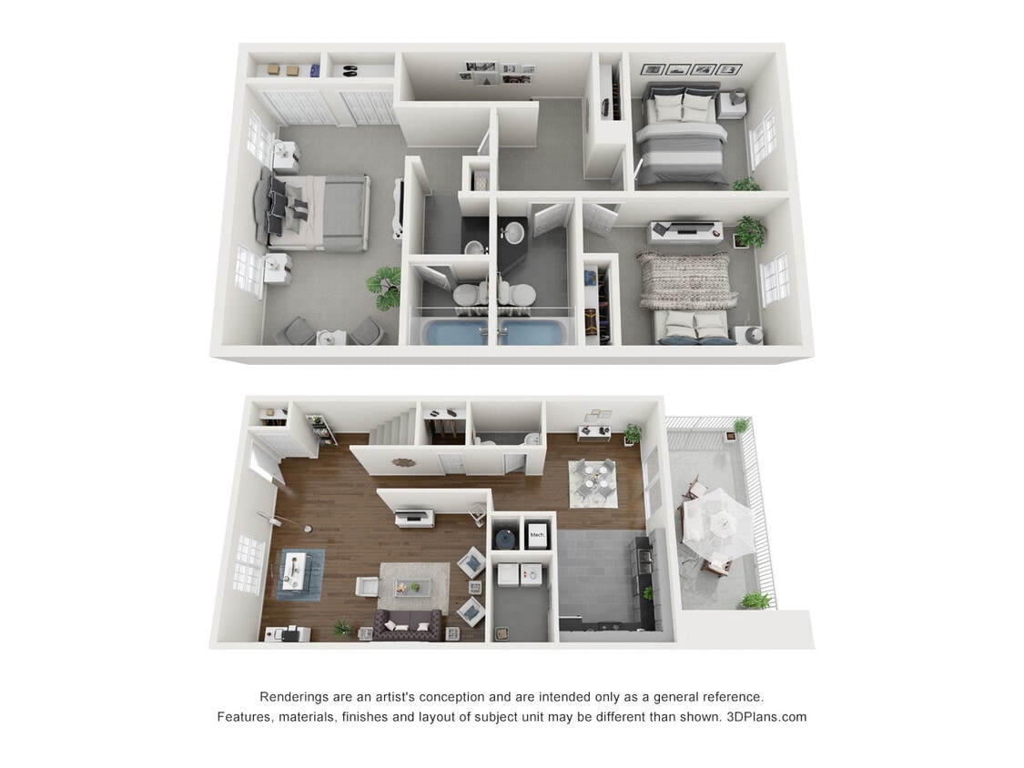 Floor Plan - 3 Bedroom 1.5 Bath