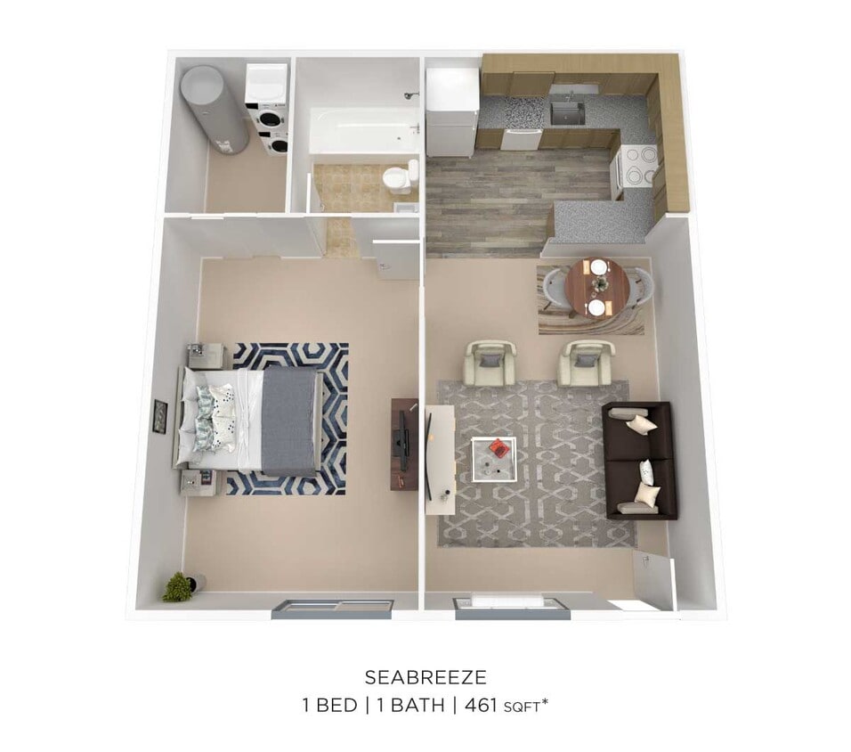 Floor Plan - One Bedroom - 461 sqft