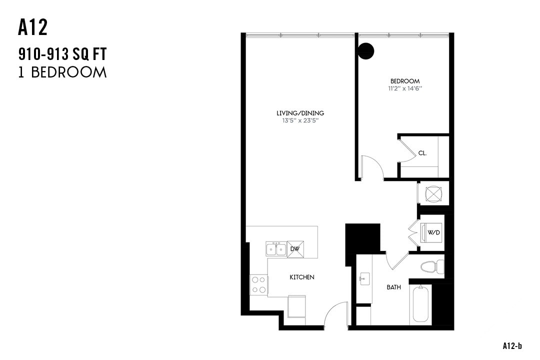 Floor Plan - One Bedroom A12