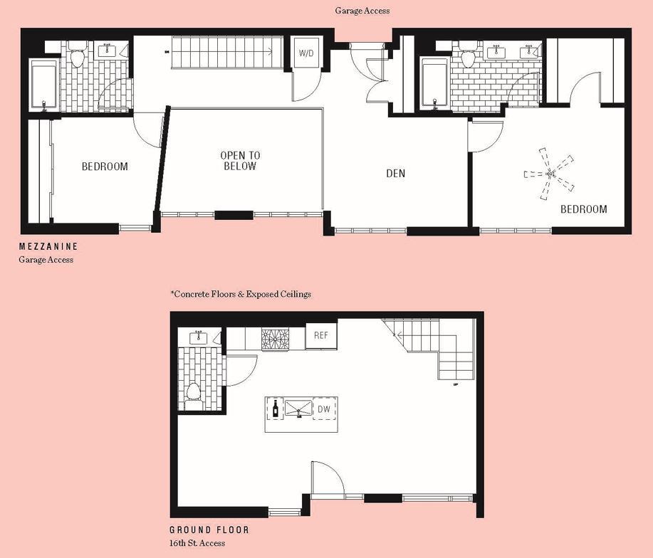 Floor Plan - 2x2.5 Den - 1391