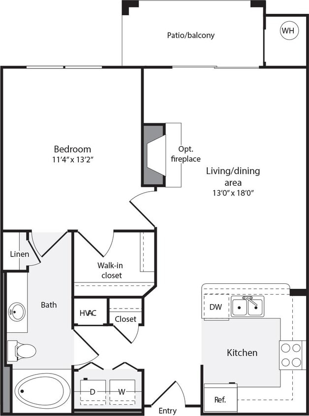 Floor Plan - 1 Bedroom C