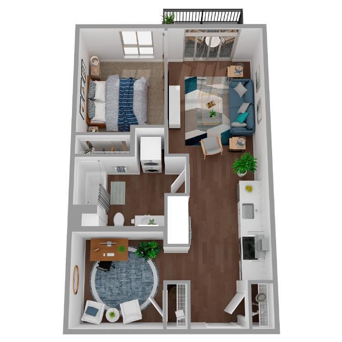 Floor Plan - 1 Bed/1 Bath Den-a78.1