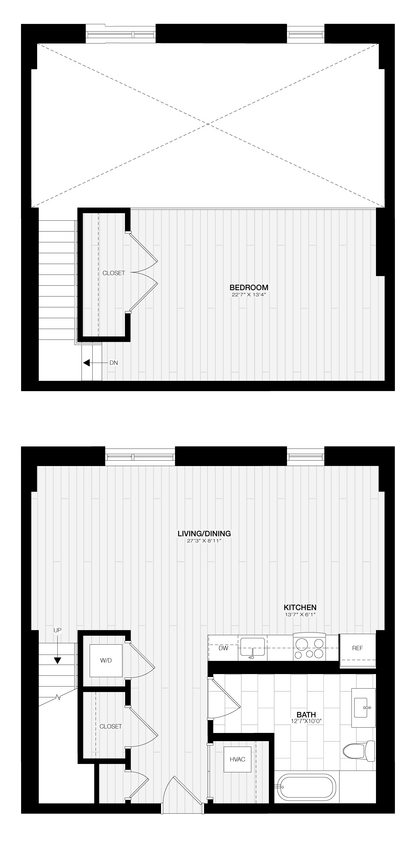 Floor Plan - 1 Bed/1 Bath Loft-C5-G