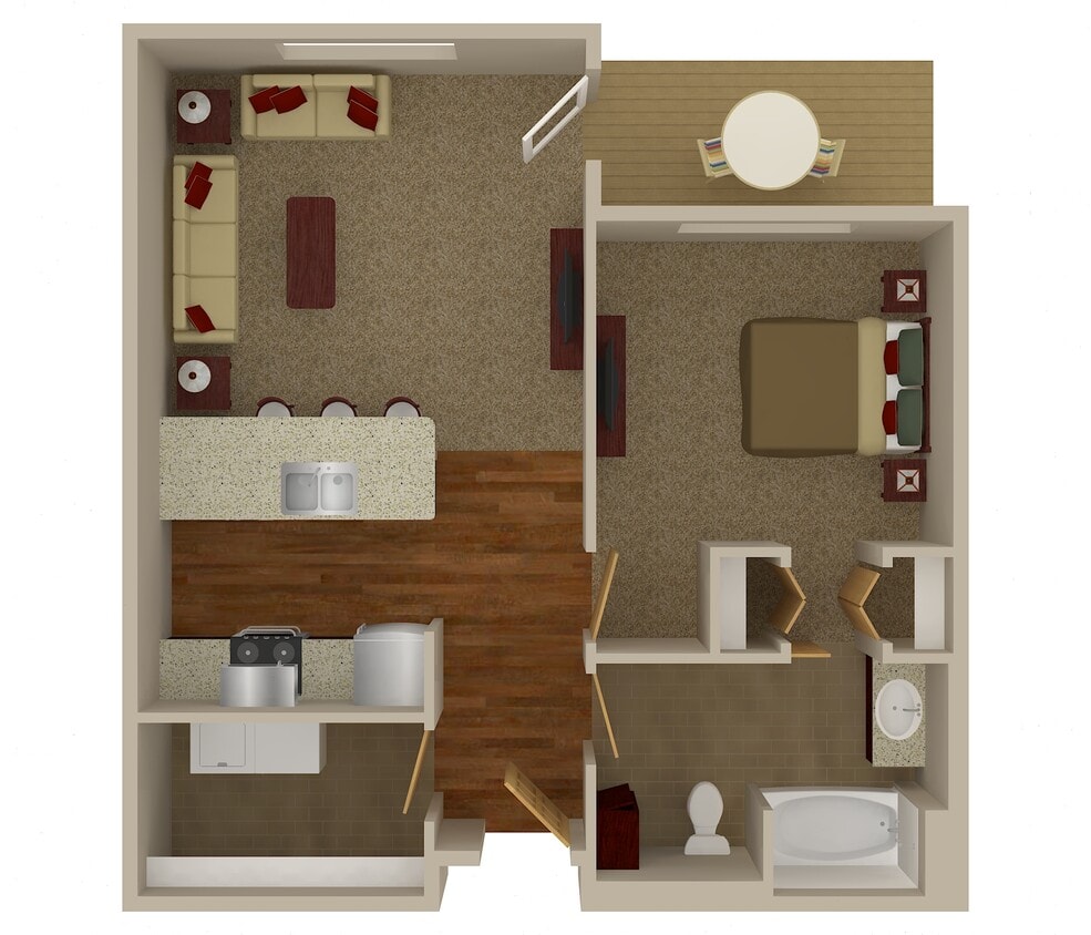 Floor Plan - 1 Bedroom 1 Bathroom