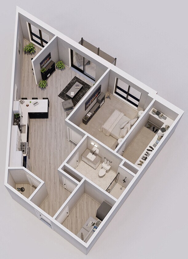 Floor Plan - Bloomerang Style G - 1 Bedroom + Den