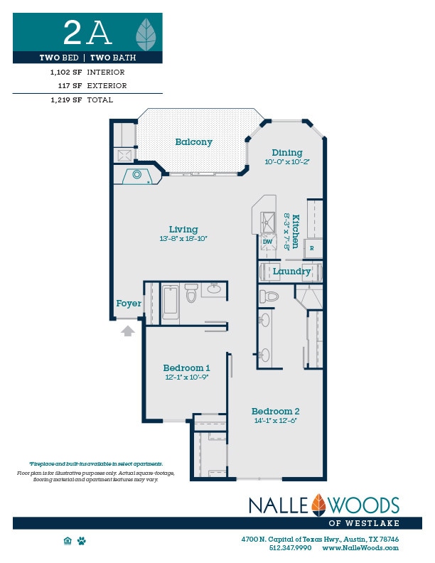 Floor Plan - Two Bedroom Two Bath-A