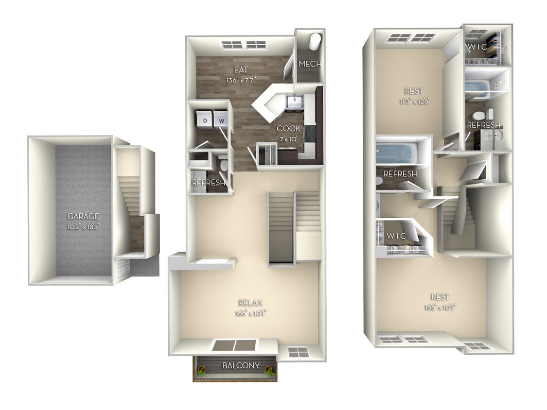 Floor Plan - The Redwood Town Home
