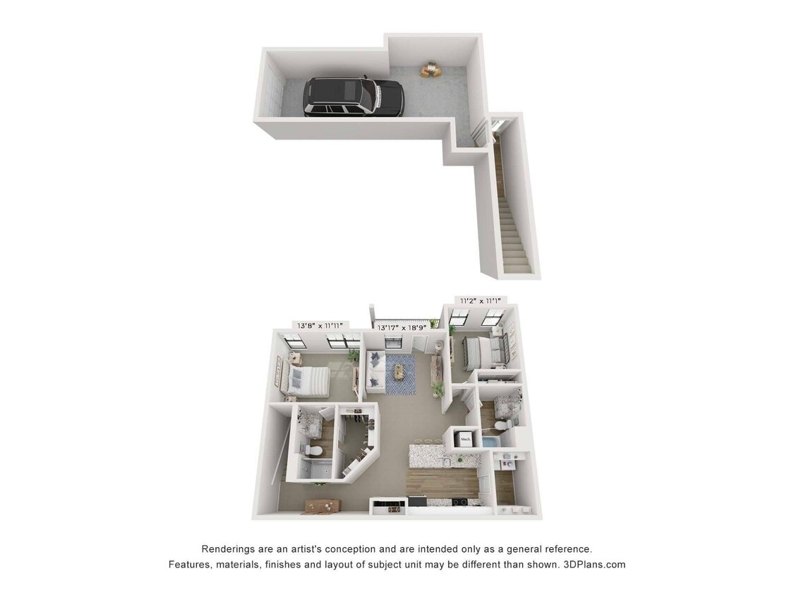 Floor Plan - Meridian - Attached Garage 