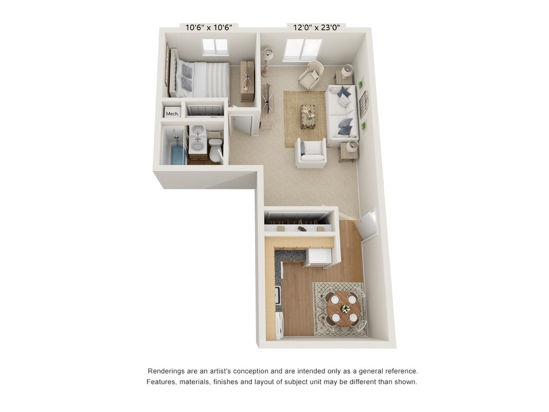 Floor Plan - ONE BEDROOM