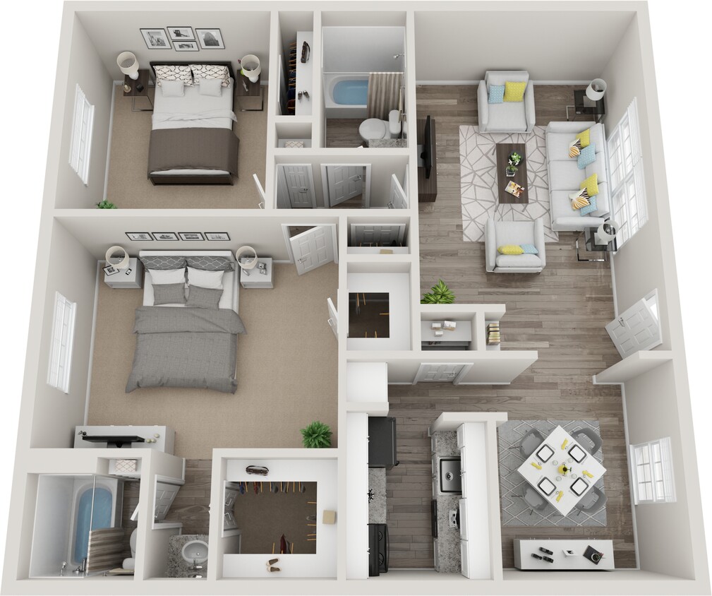 Floor Plan - B7 | 2 Bed | 2 Bath