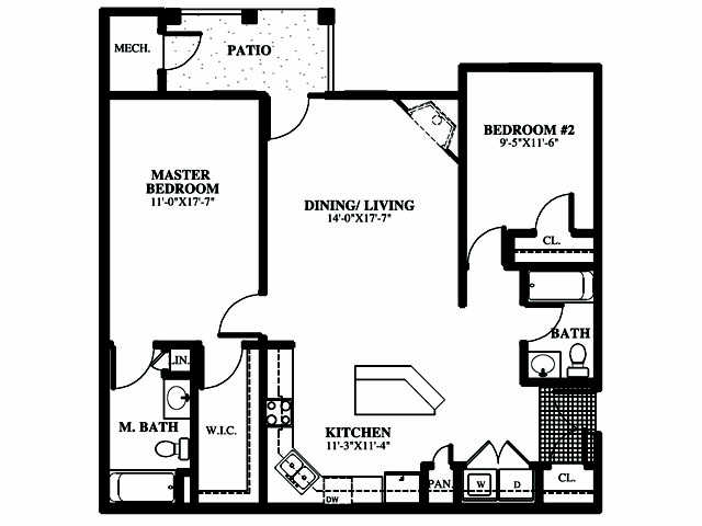 Sassafras - Two Bedroom 2 Bath - 1,100 sqft
