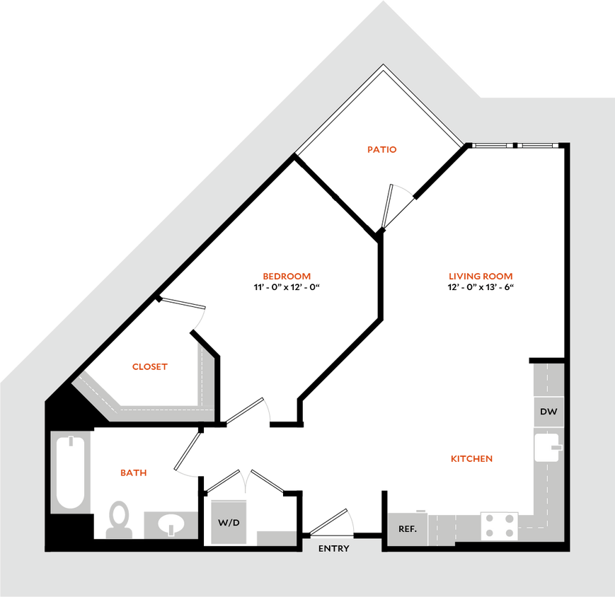 Floor Plan - Plan 1A-BMR (Income Limit)