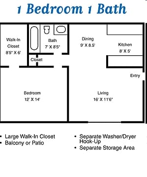 1BR/1BA - 1 Bed / 1 Bath