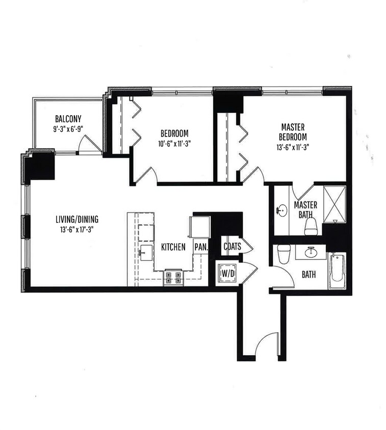 Floor Plan - 2 BR, 2 BTH