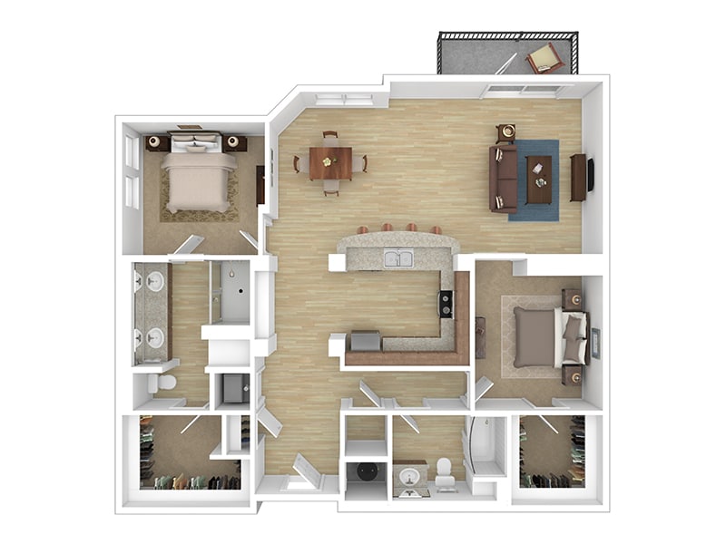 Floor Plan - 2 Bedroom - 1318