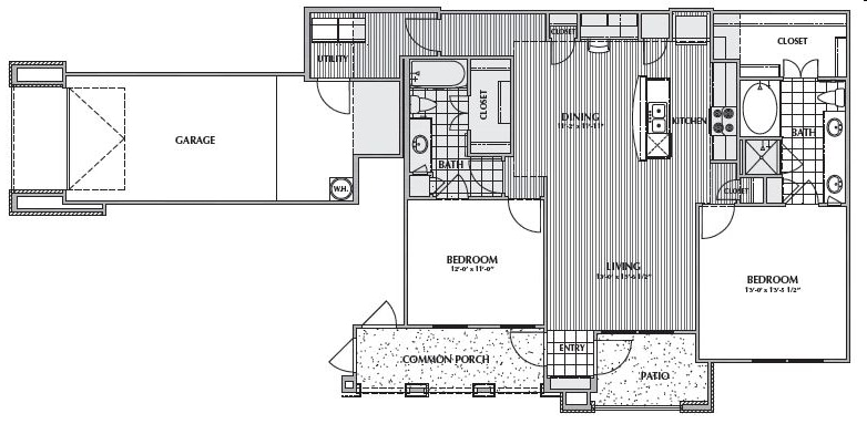 C3-CARNUBA, 2X2 1217SF (WITH ATTACHED GARAGE) - C3
