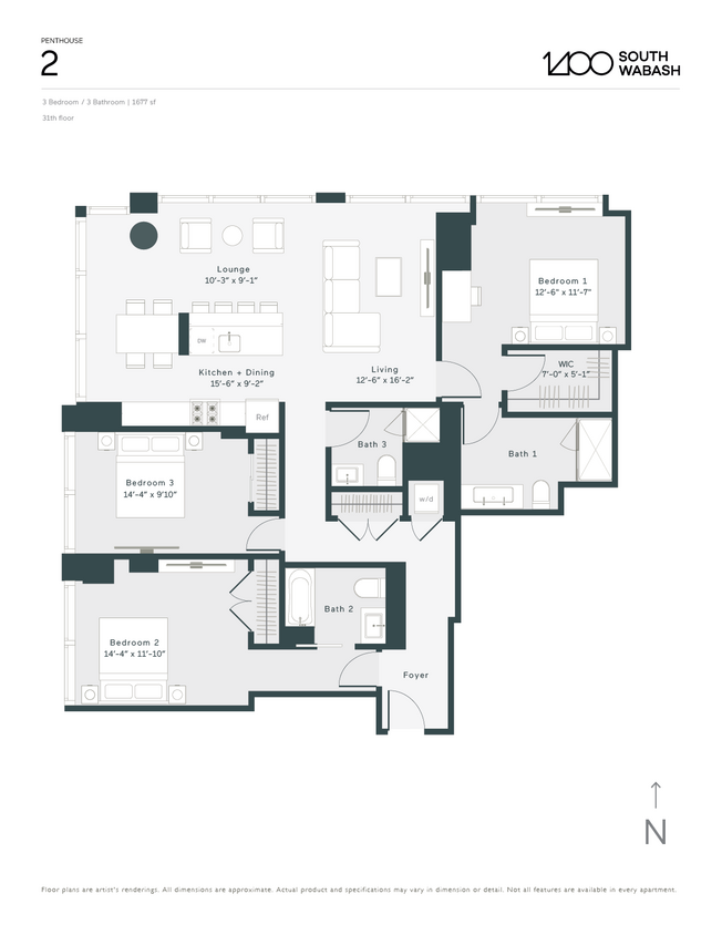 P2 floor plan 1400 Wabash - P2