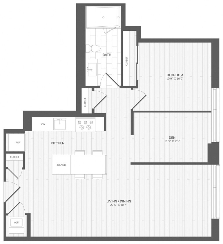 Floor Plan - 1 Bed/1 Bath Den-A7_Intersect at O