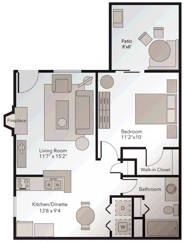 Floor Plan - One Bedroom One Bath