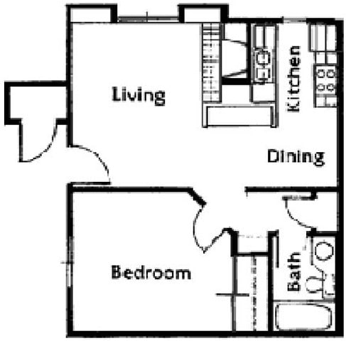 Floor Plan - One Bedroom