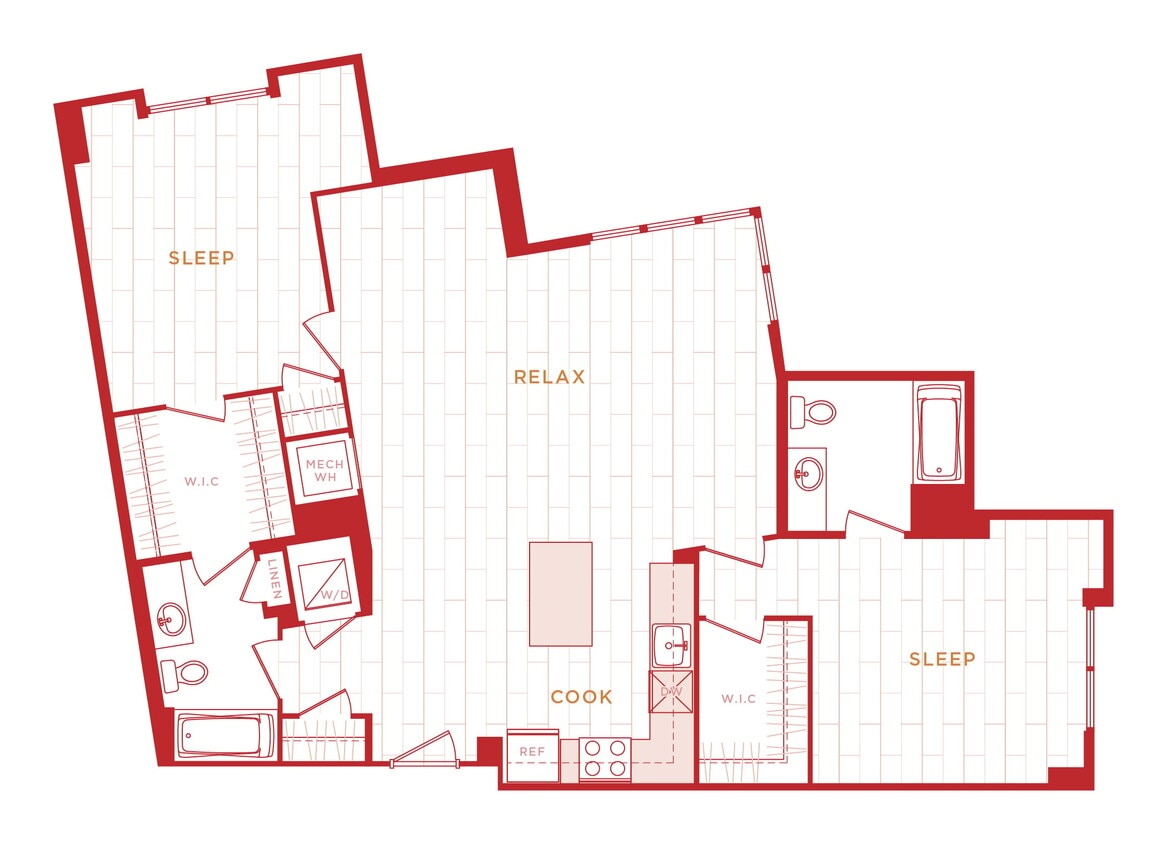 Floor Plan - 2 Bed/2 Bath s-b13a