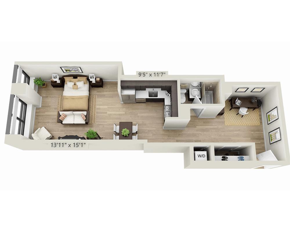 Floor Plan - Studio E1YJ