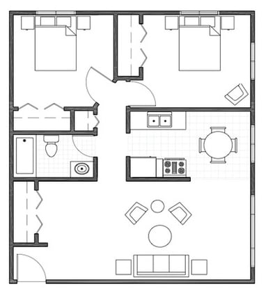 2BR/1BA - 2-Bedroom Apartment