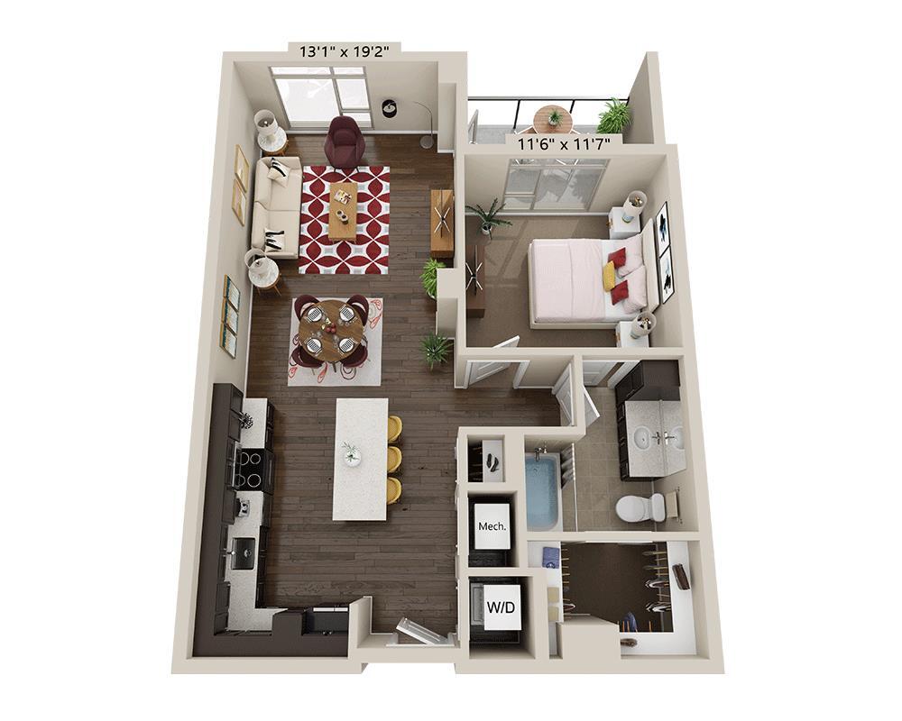 Floor Plan - One Bedroom A1L