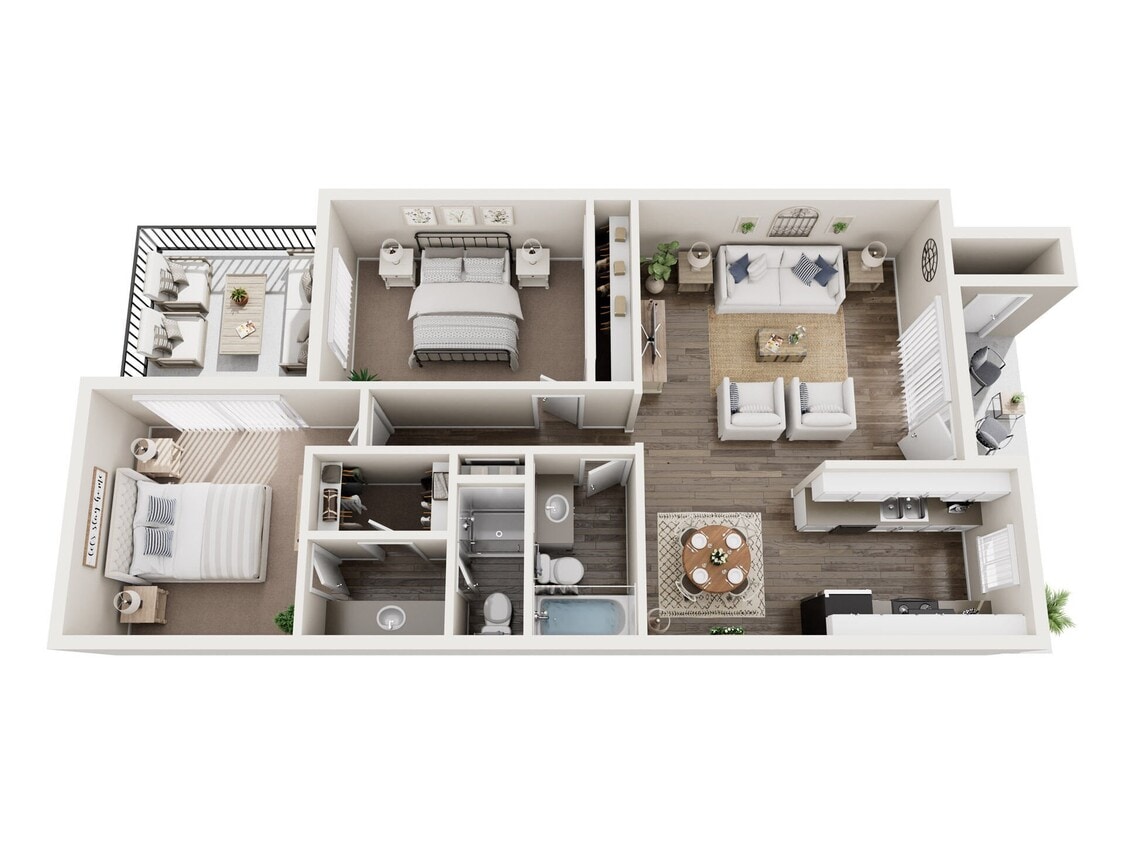 Floor Plan - Two Bedroom Two Bathroom C 