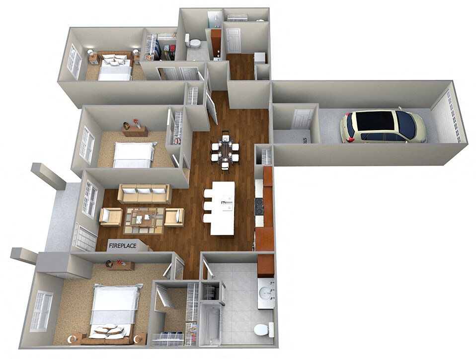 Floor Plan - 3 bedroom (1697 sf)