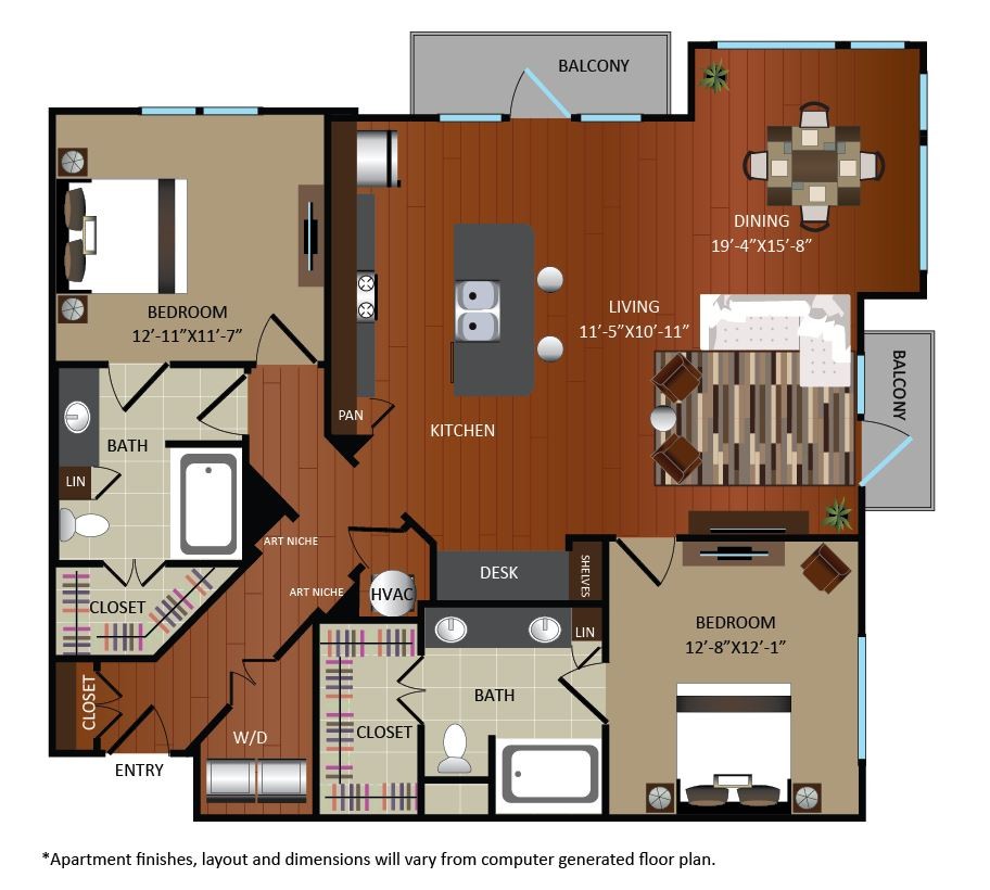 Floor Plan - 2B1D