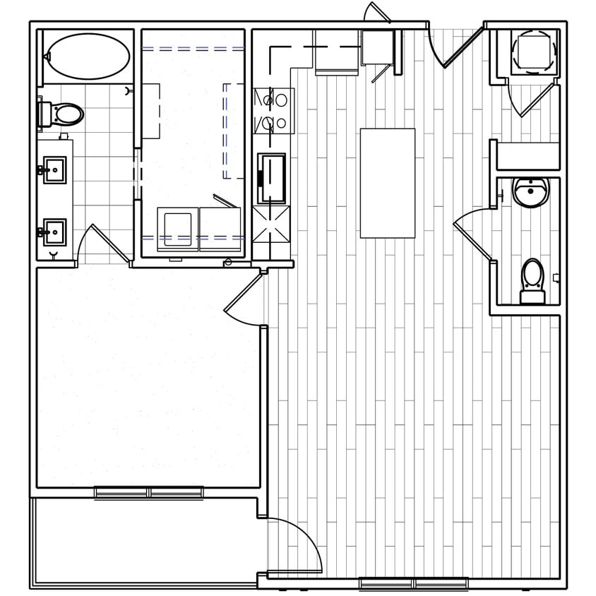 Floor Plan - 1x1.5 857 sqft