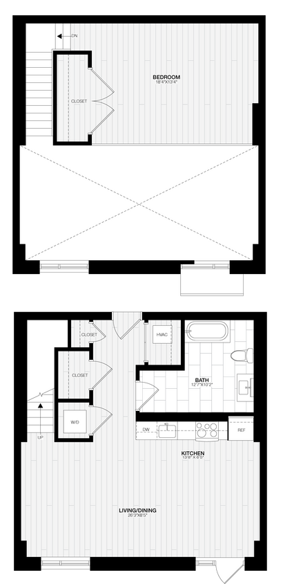 Floor Plan - 1 Bed/1 Bath Loft-C1-G
