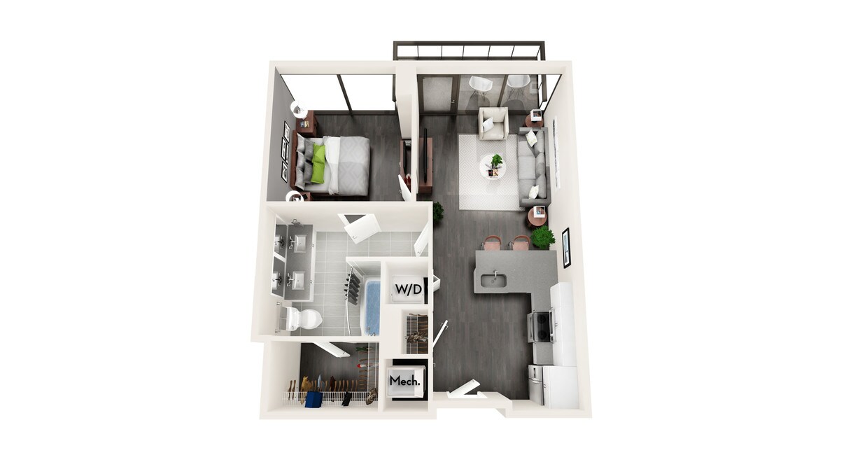 Floor Plan - AZB3 1 BEDROOM AND 1 BATH LARGE