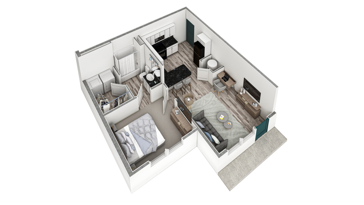 Floor Plan - 1 BR Premier Horizon Courtyard