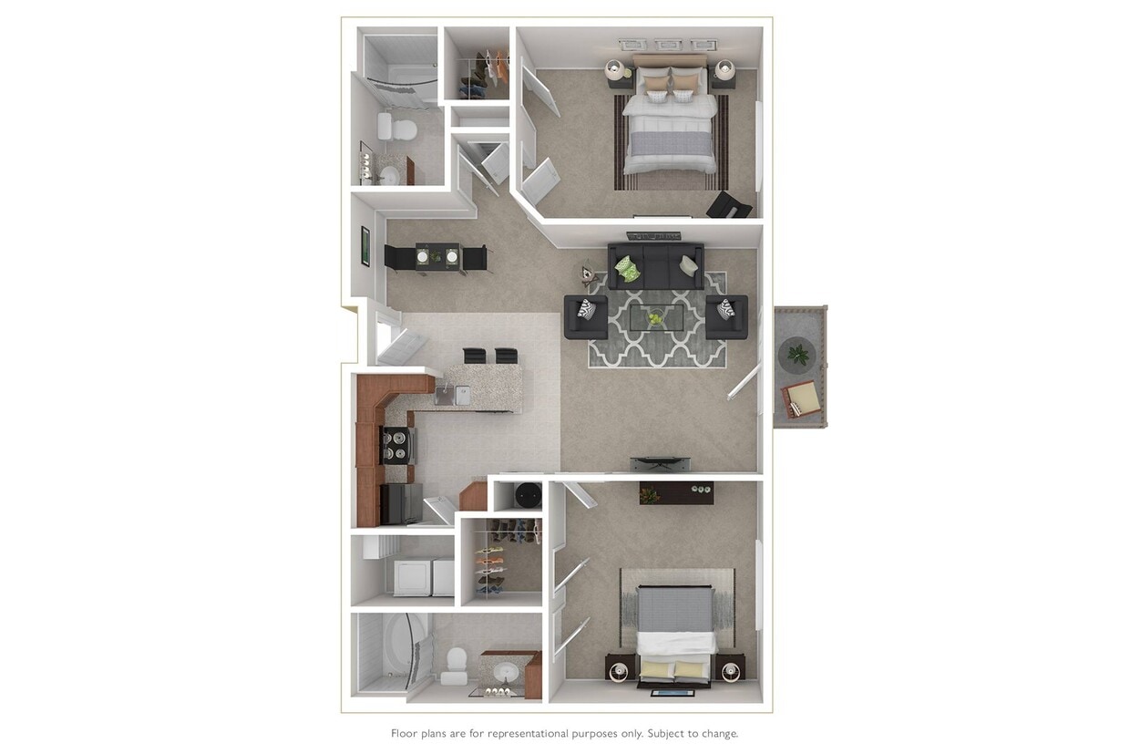 Floor Plan - 2 Bedroom 2 Bath