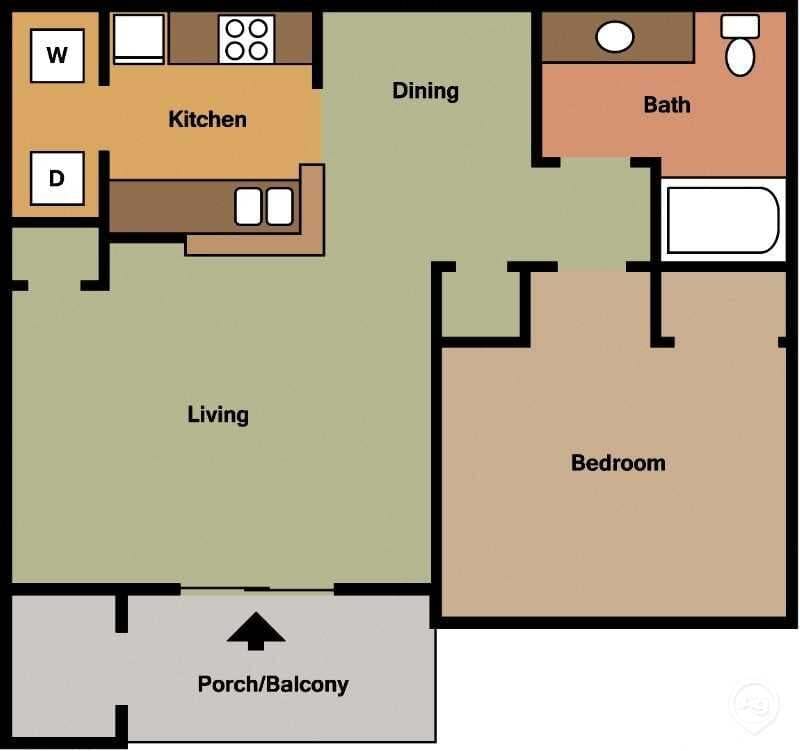 Floor Plan - One Bedroom