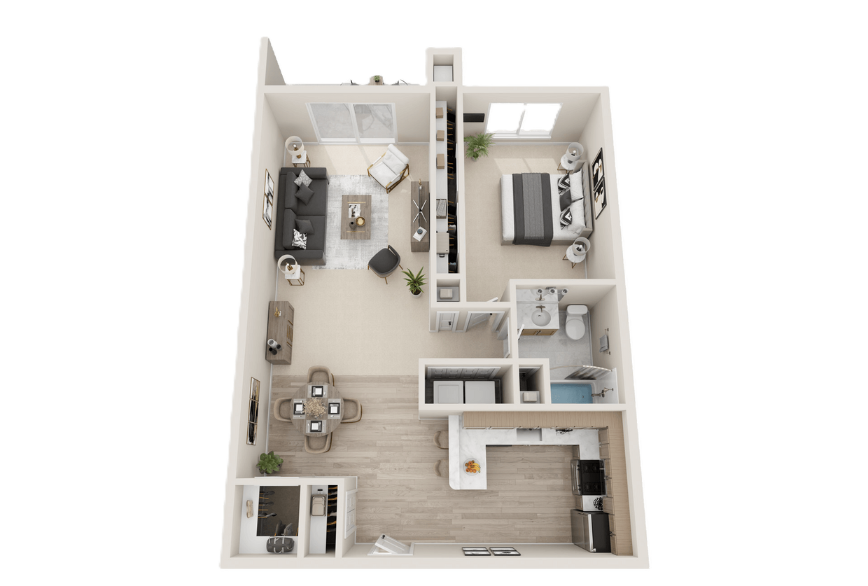 Floor Plan - Prentiss Pointe - 1BB
