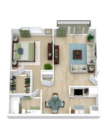 One Bed, One Bath - A1