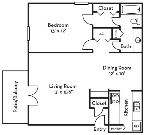 1BR/1BA - 1 Bed | 1 Bath - A1A