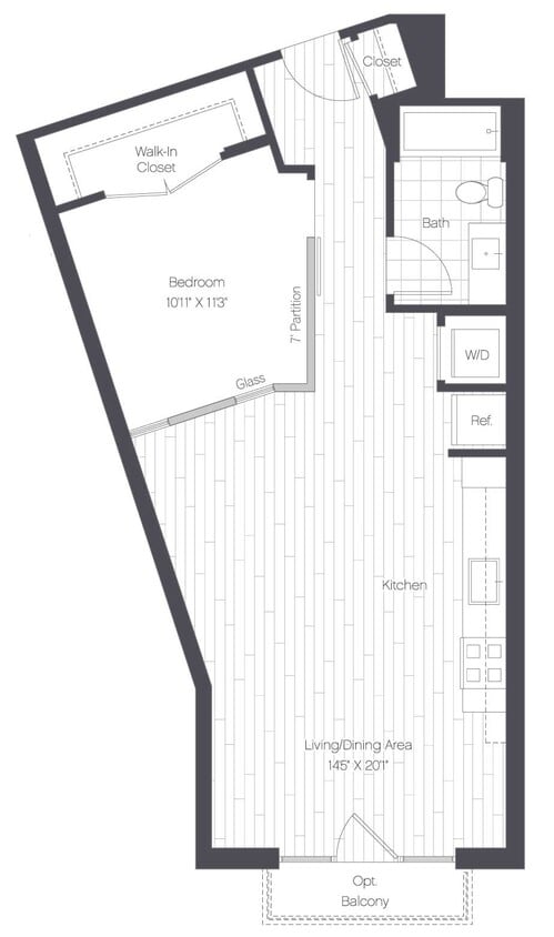 Floor Plan - 1 Bed/1 Bath-1H