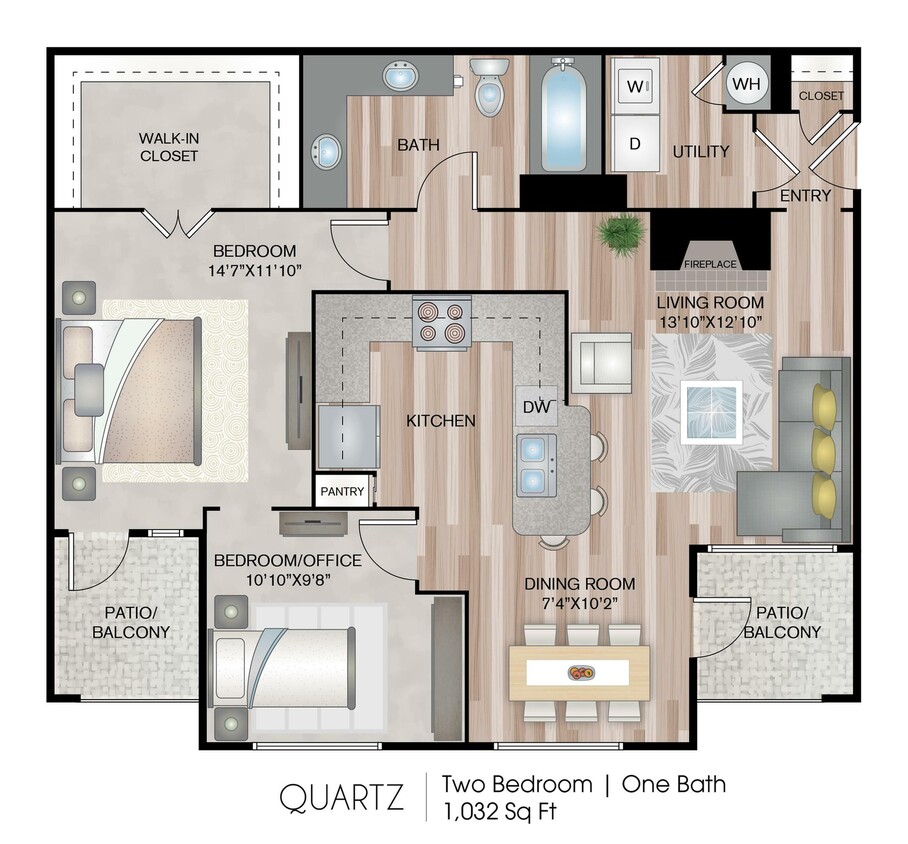 1032 Square Feet - Quartz