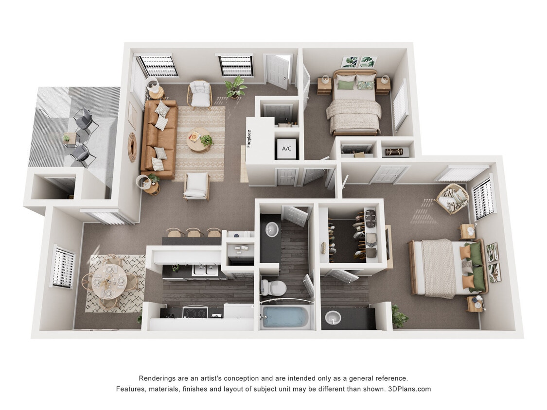 Floor Plan - 2 Small Bedrooms, 1 Baths