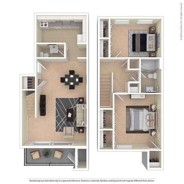 Floor Plan - Two Bedroom Duplex