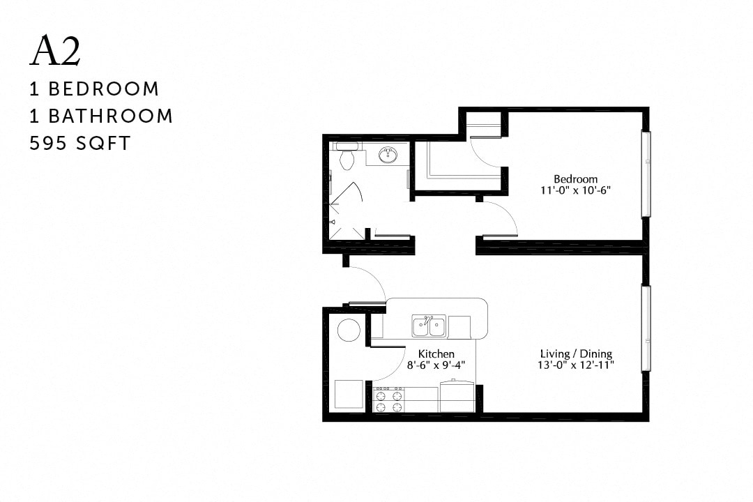 Floor Plan - A2 One Bedroom