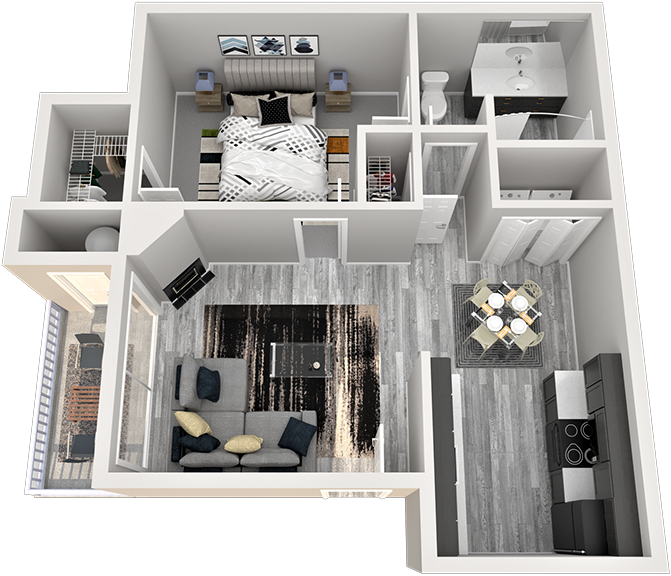 Floor Plan - 1 Bed / 1 Bath A1