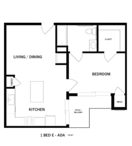 Floor Plan - 1B1B-720A
