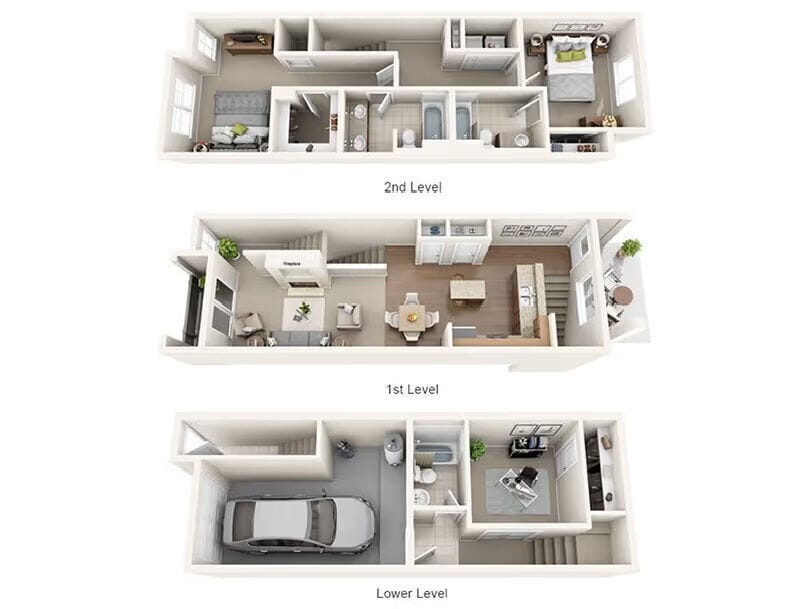 Floor Plan - 2BD, 3BTH