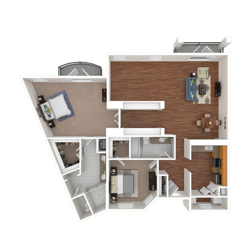 Floor Plan - 2 Bed x2 Bath 1627 SF Office